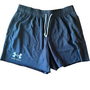 NWT Under Armour Rival Terry Men’s XL Black Athletic Short 6inch inseam pockets